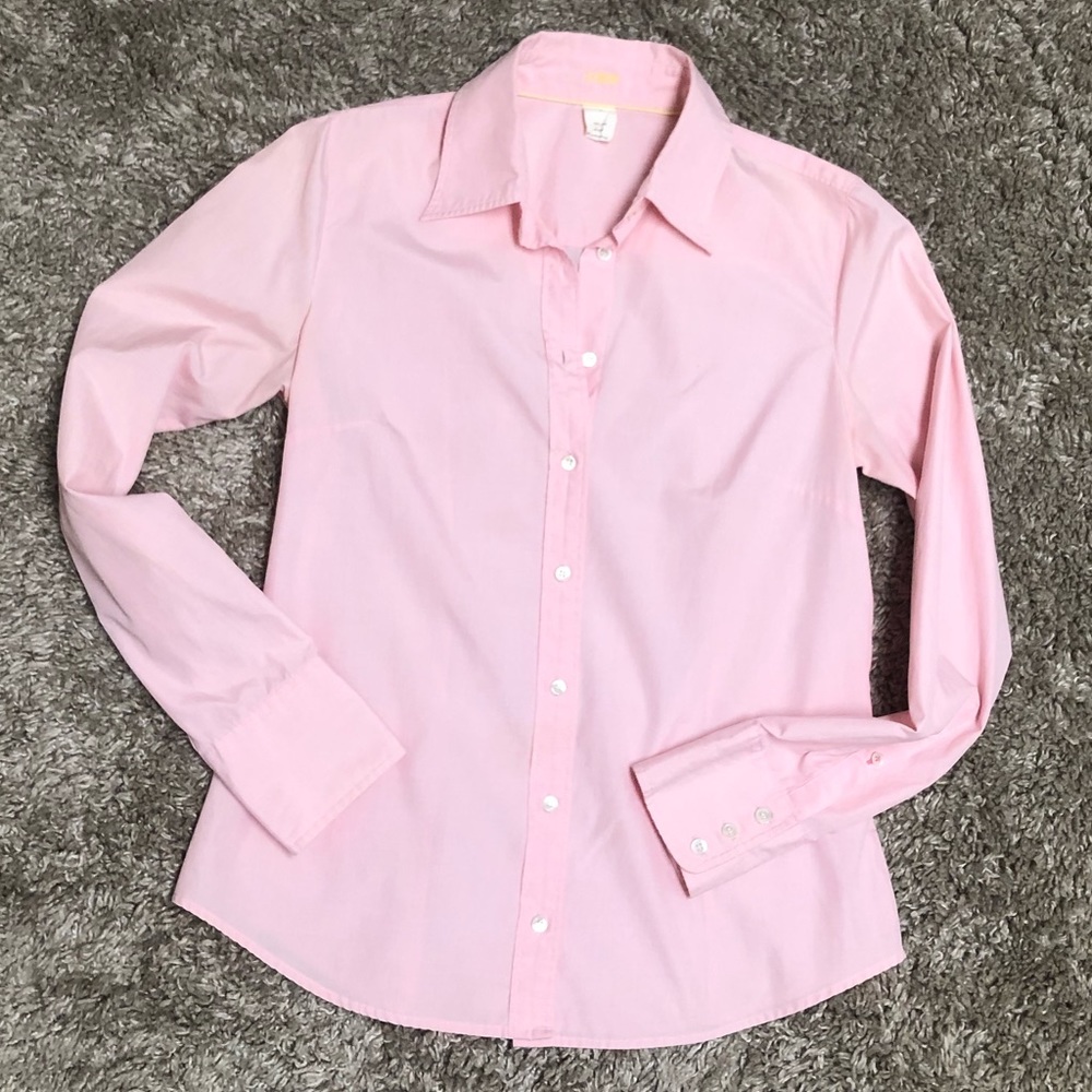J Crew Pink Cotton Button Down Size Small
